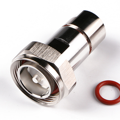 Low PIM Coaxial RF Connector 7/16 DIN Male Clamp to 1/2" Corrugated Cable