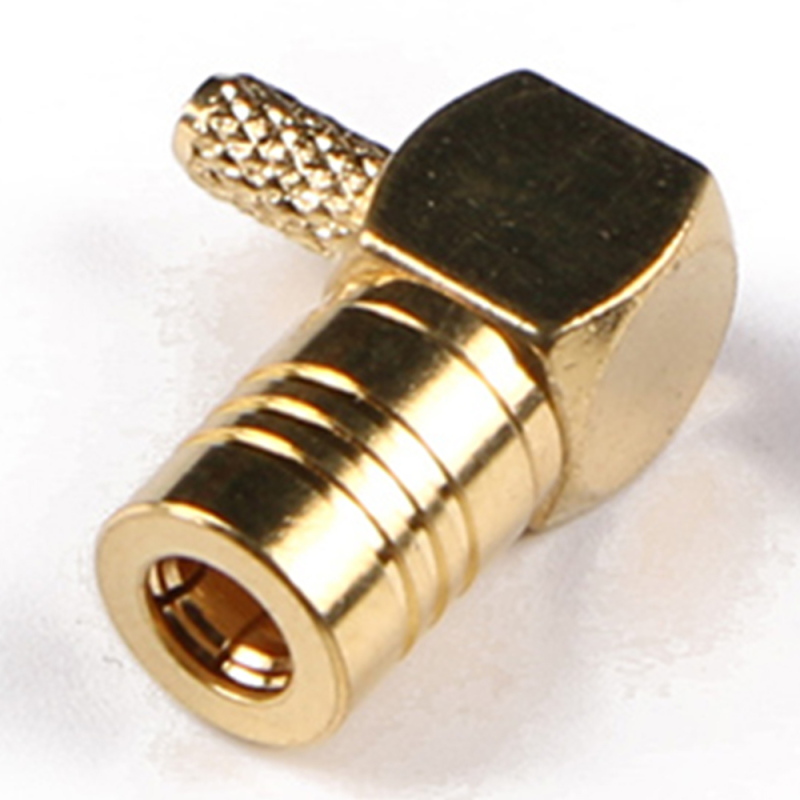 Low Loss Coaxial RF Connector SMB Male Right Angle for LMR200 RG58 Cable