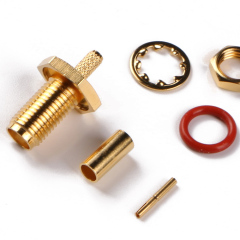 Low Loss Coaxial RF Connector SMA Female Bulkhead Crimp for LMR200 RG58 Cable