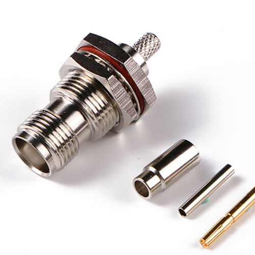 Low Loss Coaxial RF Connector TNC Female Bulkhead Waterproof IP67 Crimp for LMR200 RG58 Cable