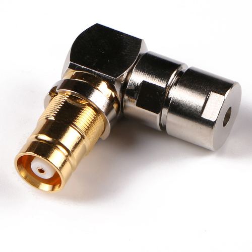 Low Loss Coaxial RF Connector 1.6/5.6 Female Right Angle Clamp for LMR200 RG58 Cable