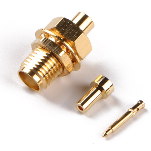 Low Loss Coaxial RF Connector SMA Female Flange Mount solder to .141" RG402 Cable