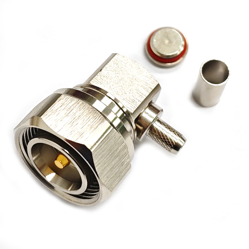 Low Loss Coaxial RF Connector 4.3-10 Male Right Angle Crimp for LMR200 RG58 Cable