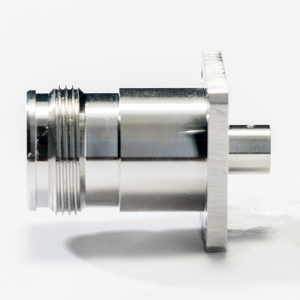 Low PIM Coaxial RF Connector 4.3-10 Female Flange Mount for PCB Equipment
