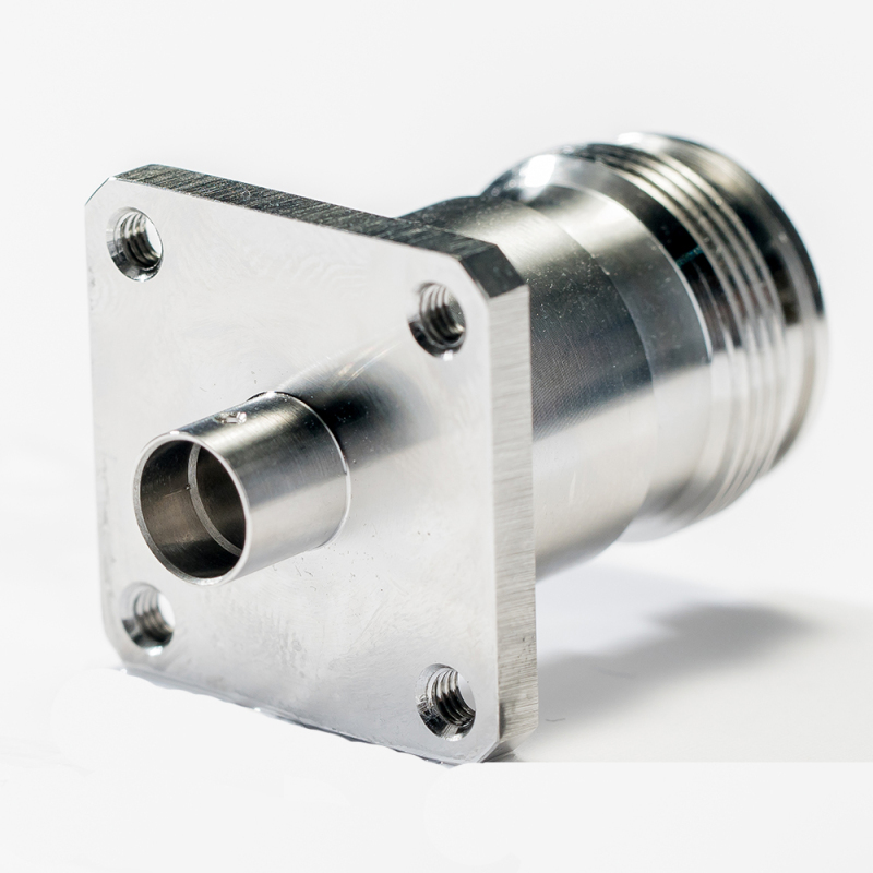 Low PIM Coaxial RF Connector 4.3-10 Female Flange Mount for PCB Equipment