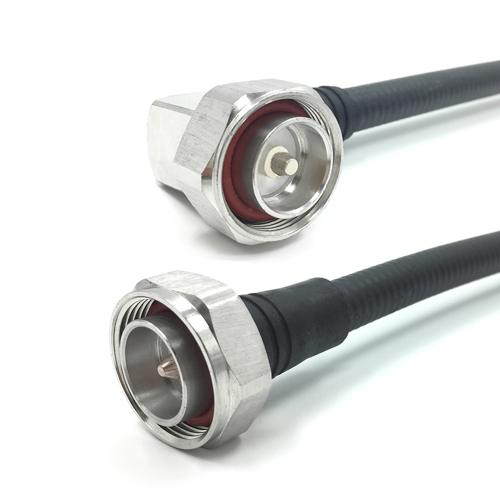Low PIM 7/16 DIN Male to 7/16 DIN Male Right Angle 1/2" Corrugated Cable Assembly