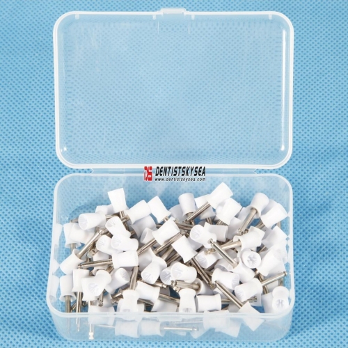 100pcs Dental Prophy Cup Hard Rubber Polish Brush Polishing Tooth Latch Type