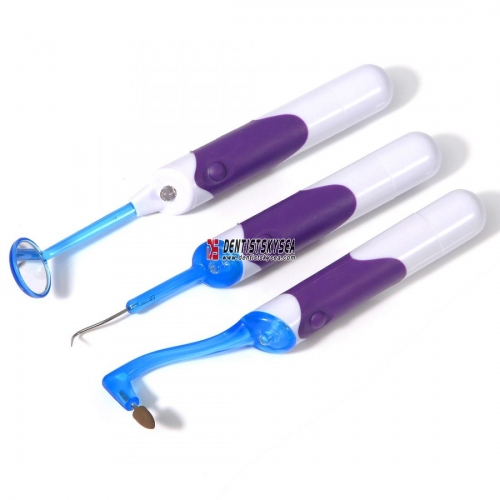 3 in1 Professional Home Oral Dental Hygeian LED Tooth Cleaning Tool Kit Set