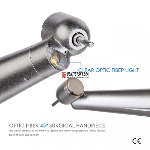 4-Hole LED Dental High Speed 45 Degree Fiber Optic Handpiece push-button TC4