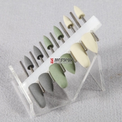 Dental Low Speed Hidden Denture Resin Base Polishing Kit 12 Silicone Polishers