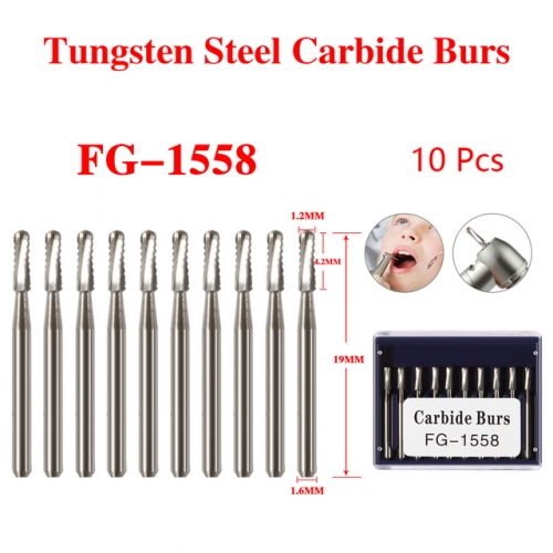 Dental Tungsten Steel Carbide Crown Cutting Burs Frese For High Speed FG-1558