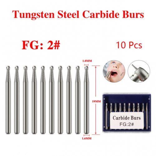 Dental Round Tungsten Carbide Tungsten Steel Bur For High Speed Handpiece FG02