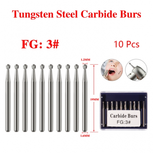 Dental Round Tungsten Carbide  Steel Bur For High Speed Handpiece FG03