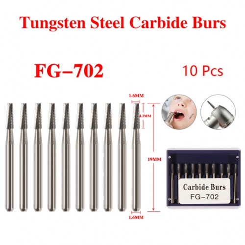 Dental Tungsten Carbide Burs FG 1.6mm for High Speed Handpiece FG#702