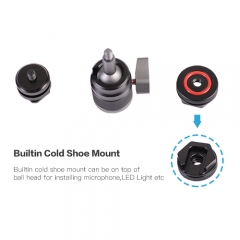 Mini Ball Head with Camera Cold Shoe Mount