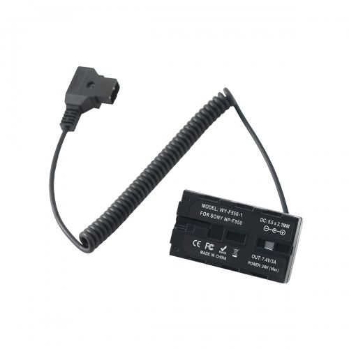 Non-decoding D-Tap Male to Sony L-Series NP-F550 570 750 770 950 970 Dummy Battery 39" / 1m