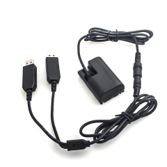 Canon LP-E6 full decoding Dummy battery +5V 2A dual USB cable