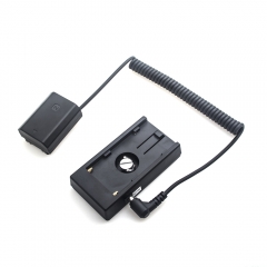 Sony NP-FZ100 full decoding Dummy battery + NP-L Series F970 battery plate adapter (Coiled cable)