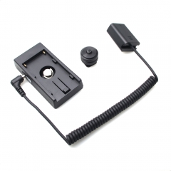 Sony NP-FW50 full decoding Dummy battery + NP-L Series F970 battery plate adapter (coiled cable)
