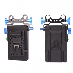 V Mount to V Mount Battery Plate with Power Outputs&PD Bi-direction Quick Charge USB C Port with 15mm LWS Rod Clamp