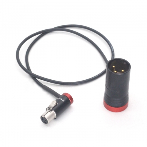 0.5m Short flat XLR 3-pin male to mini TA3F XLR female right-angle audio cable with flat cover XLR