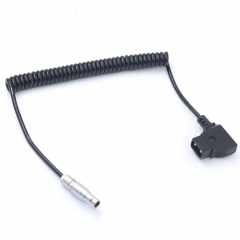 0.5m D-tap to 2 pin power coiled cable for Vaxis,CVW,Teradek wireless Video Transmission System