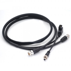 1.5m D-Tap to DC with lock power cable with Canare SDI 3G 6G 12G video cable 2 in 1 for SmallHD HD702, Atomos