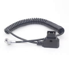 0.35-0.6m Coiled D-TAP to 5 pin female right-angle power cable for PORTKEYS LH5H monitor