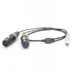 30cm 10 Pin to Dual Head 3 Pin Female XLR Audio Cable for ATOMOS Shogun Inferno Monitor