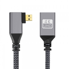 0.2m 4K Right-angle Micro HDMI Male to Standard HDMI Female Cable