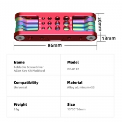 DF-8172 Foldable Screwdriver Allen Key Kit Multitool