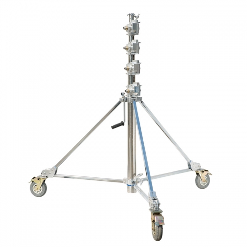 65kg Payload 5 Sections Wind-Up 2130-5650mm Tripod Stand with Braked Wheels