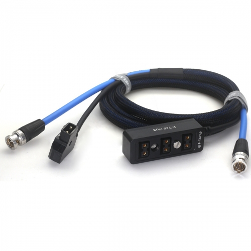2m D-Tap Male to P-tap 1 to 3 Splitter Cable with SDI Cable