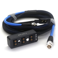 2m D-Tap Male to P-tap 1 to 3 Splitter Cable with SDI Cable