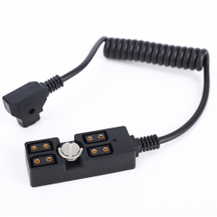 0.5-1m Coiled Male D-TAP to 4 Port Female D-Tap Splitter with 1/4
