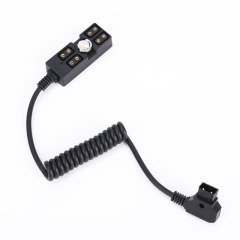 0.5-1m Coiled Male D-TAP to 4 Port Female D-Tap Splitter with 1/4