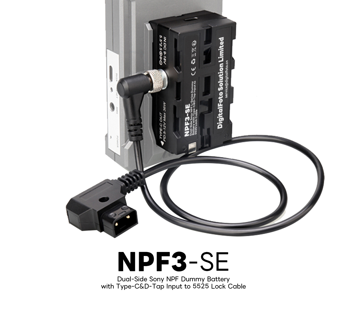 NPF3-SE Dual-Side Sony NPF Dummy Battery with Type-C&D-Tap Input