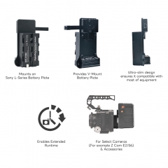 Ultra-slim V Mount Battery to Sony L-series NPF Battery Plate Adapter