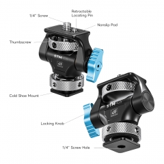 Swivel and Tilt Adjustable Monitor Mount with Cold Shoe Mount