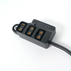 D-tap Male to 3 D-tap Female Splitter with Voltage Monitor and Screw