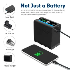 Full Decoding Type-C and USB A Interface Li-ion Battery Sony NPF L Series Battery
