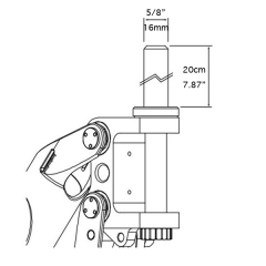 7.87” 20cm Raise Post with φ16mm 5/8” for THANOS-PROCINE