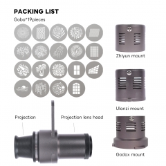 Mini Snoot Projection Attachment With Zhiyun/Ulanzi/Godox Mount Also for NANLITE F Mount Ifootage Light