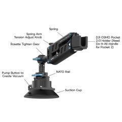 Alloy Z-Axis Car Damping Spring Arm for Action Camera&OSMO POCKET