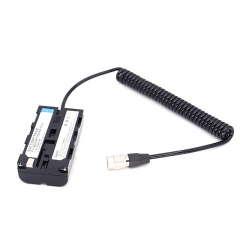 Straight/Coiled Cable 70cm Sony camera Hirose 4 pin to NP-F550/570/970 Dummy Battery