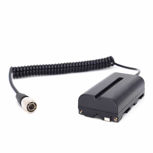 Straight/Coiled Cable 70cm Sony camera Hirose 4 pin to NP-F550/570/970 Dummy Battery