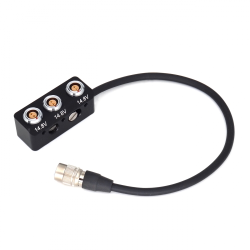 20/40/60cm Sony CineAltaV 2 camera Hirose 4 pin to 3*0B2 pin Power Splitter with 1/4 Screw