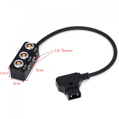 20/40/60cm DTAP to 0B 2 pin*3 female power splitter hub with 1/4 Screw