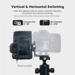 Foldable Vertical L-Bracket and Baseplate with Arca Swiss Bottom Plate