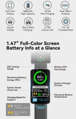 Quick Charging Battery Handle with Color LCD Monitor for DJI OSMO POCKET 3
